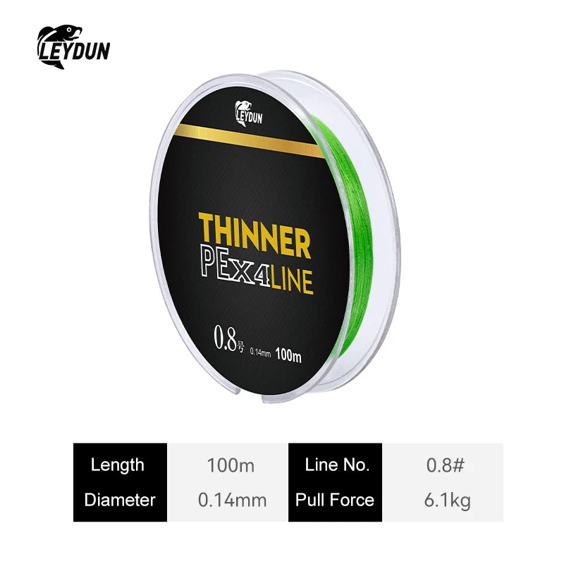 Leydun Micro THINNER Fishing Lines 100m 150m 4 Strands Braided PE Japan Monofilament Fishing Line Set Carp Fly Fishing Wire
