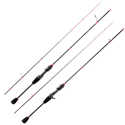 1.35/1.5/1.68/1.8m 5 Feet UL Supper Light Pink Solid Tip Fast Action Carbon Fishing Rod Girl Female Casting Rod
