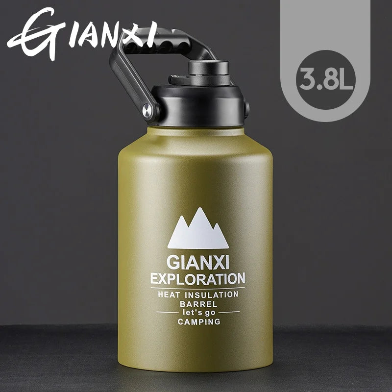 GIANXI Outdoor Ice Bucket Thermos Kettle Thermos Cup Ice Cube Thermos Large Capacity Camping Stall Stainless Steel Kettle
