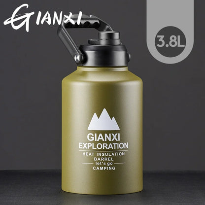 GIANXI Outdoor Ice Bucket Thermos Kettle Thermos Cup Ice Cube Thermos Large Capacity Camping Stall Stainless Steel Kettle