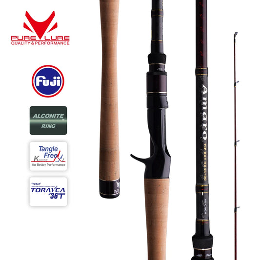 PURELURE AMARO Spinning Rod For Bass High Carbon Long Throwing Fishing Rod In FUJI Accessories, Plus Spinning Reel