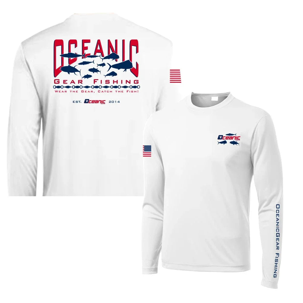 Fishing Tops Wear Sports Clothing Mens Crewneck Shirt Print Fishing Long Sleeve Uv Protection Shirt HOODY PRINT Camisa De Pesca