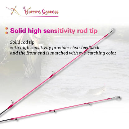 1.35/1.5/1.68/1.8m 5 Feet UL Supper Light Pink Solid Tip Fast Action Carbon Fishing Rod Girl Female Casting Rod