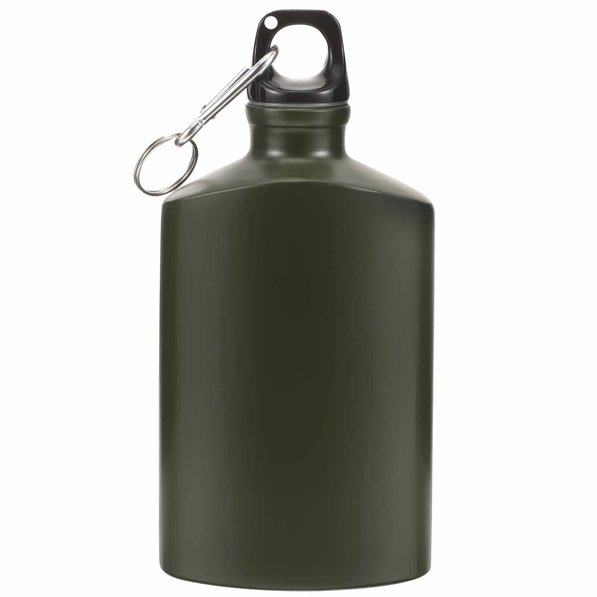 Durable Aluminum Canteen 500ml Flat Portable Water Bottle for Outdoor Camping Hiking Travel Lightweight Army Green