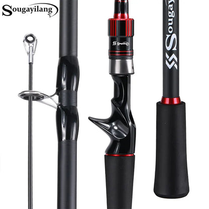 Sougayilang Fishing Rod UltraLight Carbon Fiber 1.8/1.98/2.1m Casting Rod and Pike Spinning Max Drag 8kg for Bass Trout Fishing
