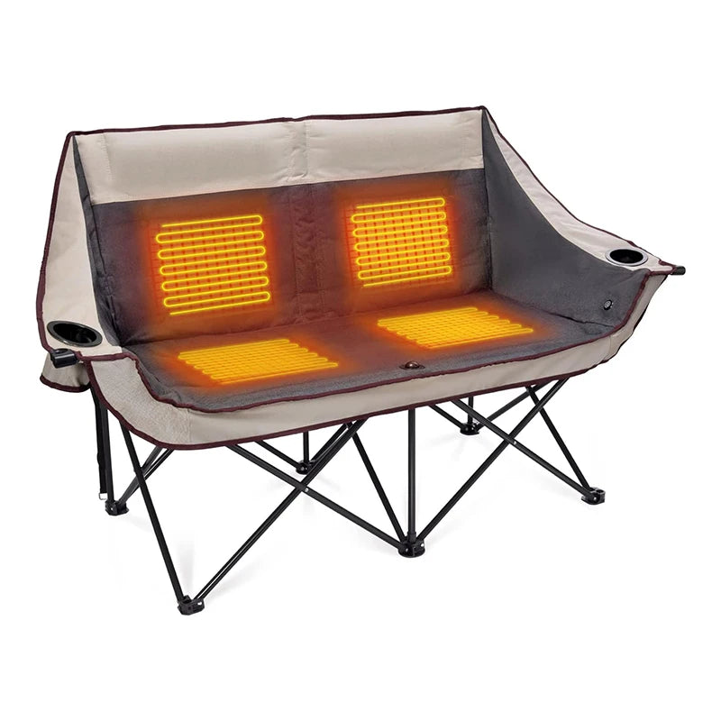 Arrival Oversized Heated Camping Chair Portable Deluxe Heated Loveseat Beach Chairs Heated Double Camping Chair