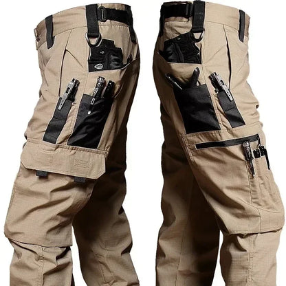 Tactical Pants Mens Outdoor Cargo Trousers Multi-pocket Waterproof Pant Outdoor Workwear Hiking Hunting Pants Wear Resistant
