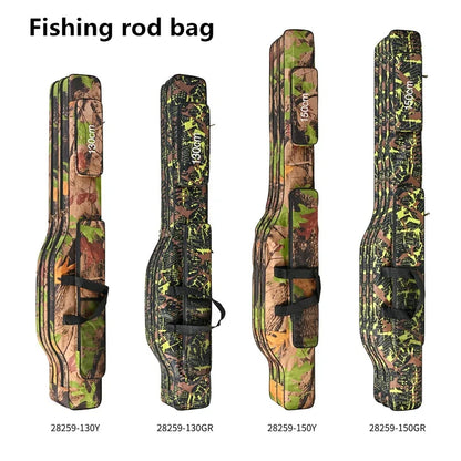1.3m/1.5m double-layer foldable big belly sea fishing bag, outdoor storage fishing kit, double shoulder fishing rod bag