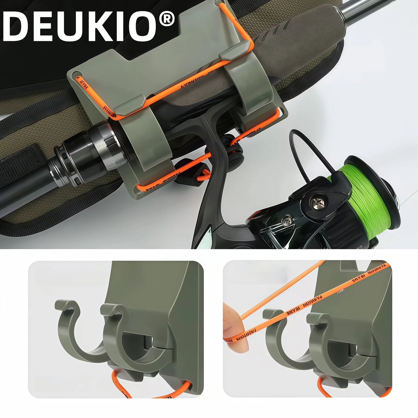 Outdoor Professionals Belt Clip Rod Holder Hands-Free Slide Lock System with 360° Rotation for Fly Fishing and Spinning Rods