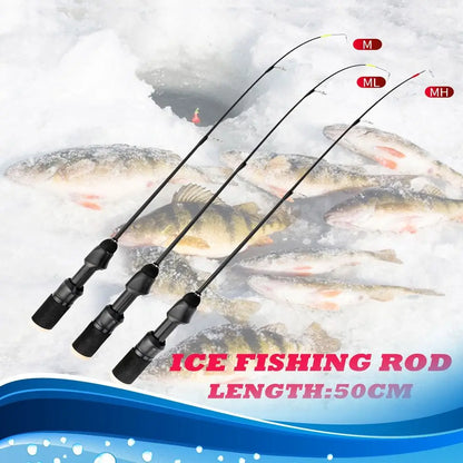 1pc 50cm Winter Ice Fishing Rod Portable Winter Ice Fishing Pole Spinning Rods for Ice Winter Fishing Tackle