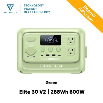 【Renew】BLUETTI Elite 30 V2 Portable Power Station 288Wh 600W Peak Large Capacity Solar Generator For Outdoor Camping Home Emerge