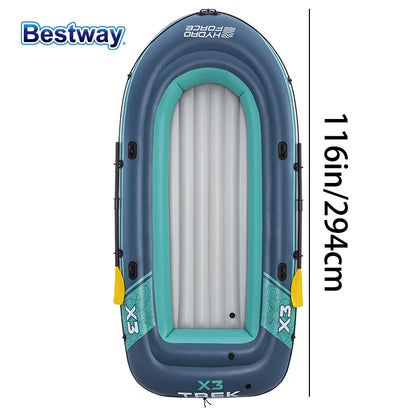 Bestway 61153/61154 2-3 Person Inflatable Kayak - Durable PVC Material, Large Adventure Boat, Kit Forma