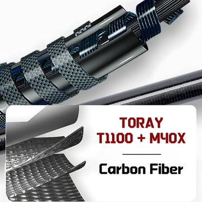 T1100 Carbon Fiber Lure Fishing Rod with FUJI Guide Rings Titanium Bracket,UL Spinning Casting Rod for Carp Trout Bass Fishing