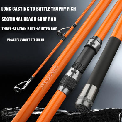 3.3M 3.6M 3.9M 4.2M Carp Fishing Rod 35kg  Portable Travel Surf Spinning Rod 3 Piece Carbon Fiber Saltwater Fishing Pole