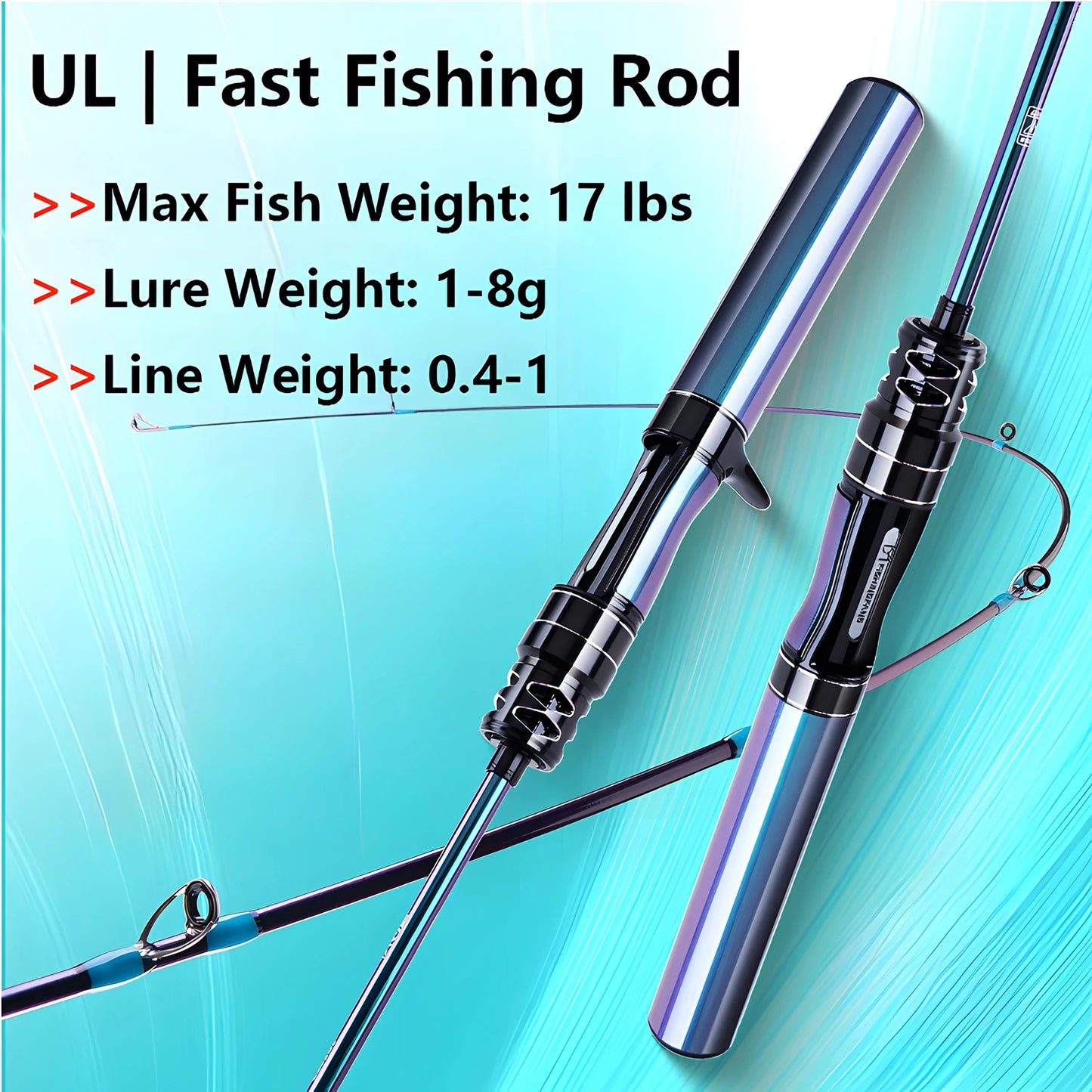 UL Ultra-light Carbon Fiber Lure Fishing Rod Tool for Bass Carp Trout,Spinning / Casting Rod,Solid Tip Small Bait Fishing Pole