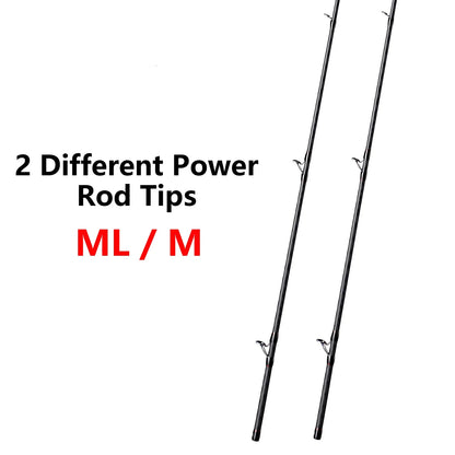 40T Carbon Fiber Lure Fishing Rod With 2 Tips,ML M Spinning / Casting Rod,Carp Bass Trout Boat Fishing Rod Equipment Accessories
