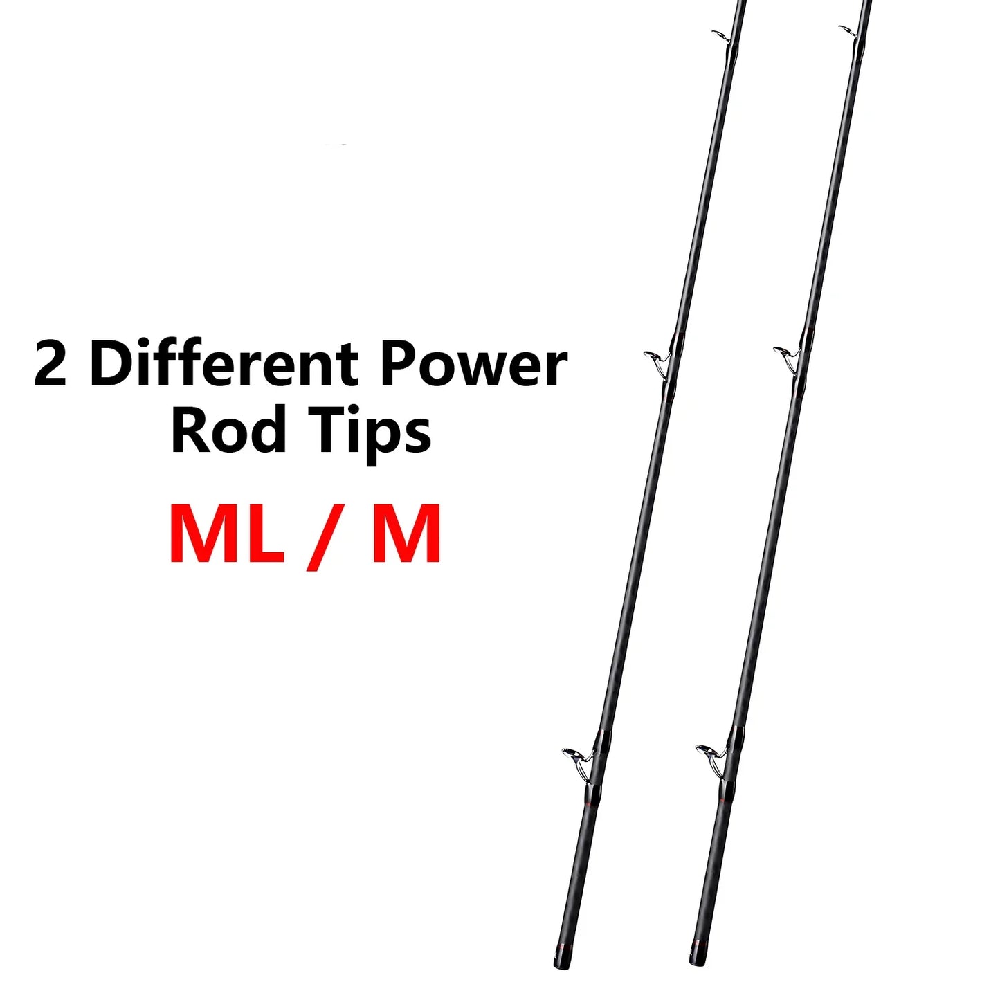 40T Carbon Fiber Lure Fishing Rod With 2 Tips,ML M Spinning / Casting Rod,Carp Bass Trout Boat Fishing Rod Equipment Accessories