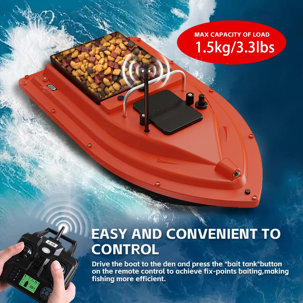D16B GPS 500m Fishing Bait Boat 16 Points 1.5KG Load Bait Container 12000mAh Battery 2.4GHz Auto-Pilot Remote Bait Dispenser