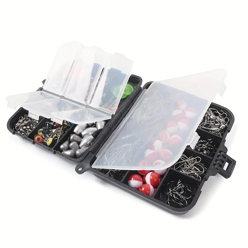 Fishing Tool Kit, Lure Accessories Set, Beginner Fishing Gear, Fishing Sinkers and Hooks, Portable Tackle Box, Complete Fishing