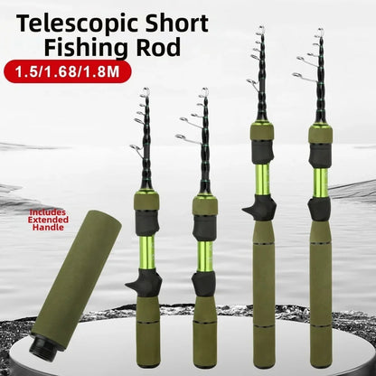 Carbon Telescopic Fishing Rod 1.8M UL Fishing Casting Rod With Variable Grip Fish Pole Fishing Tackle Accessories