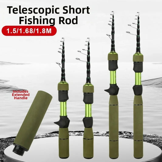 Carbon Telescopic Fishing Rod 1.8M UL Fishing Casting Rod With Variable Grip Fish Pole Fishing Tackle Accessories
