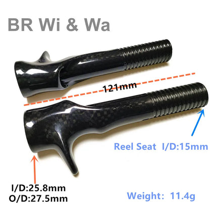 BR Wi & Wa Carbon Reel Seat 3K Woven Carbon Fiber  Body With FUJI Hood DIY Spinng Fishing Rod Casting Rod Repair  Building 1PCS