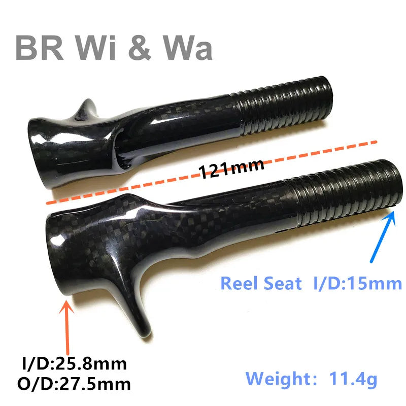 BR Wi & Wa Carbon Reel Seat 3K Woven Carbon Fiber  Body With FUJI Hood DIY Spinng Fishing Rod Casting Rod Repair  Building 1PCS