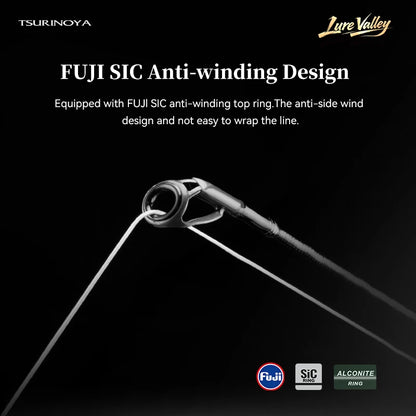 TSURINOYA Travel Fishing rod LURE VALLEY 5 Section 1.98m 2.08m 2.28m 2.44m 2.7m FUJI SIC+A Guide Action RF Spinning Casting Rod