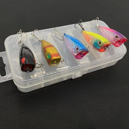Fishing Gear Products 5 pcs Lure Bait Set 5 Colors 3D Eyes Floating Mini Wave Crawler Imitation Fake Baits Bait-like Hard Bait