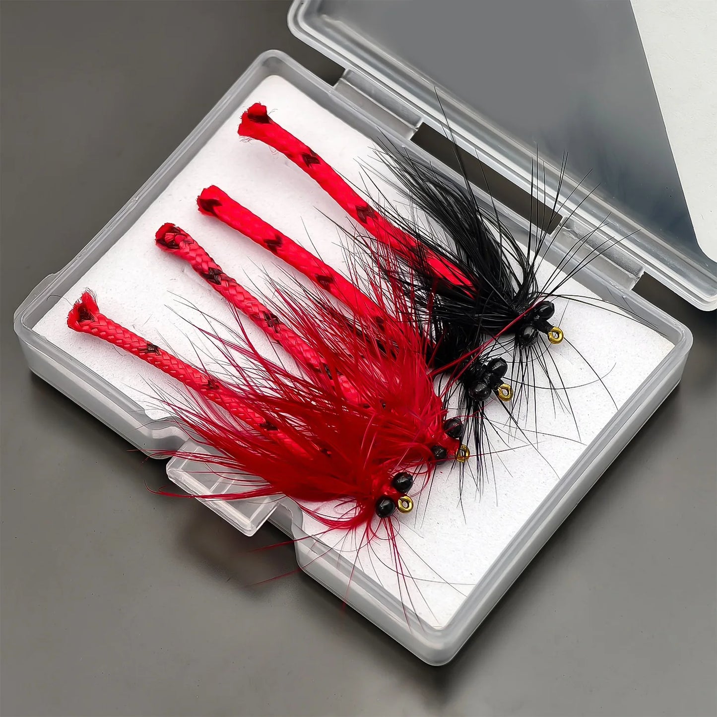 ANFS 4pcs Fly Fishing Flies with Storage Box ,Fly Fishing Lure Bait for Trout,Hand Made Fly Fishing Kit