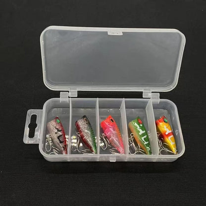 Fishing Gear Products 5 pcs Lure Bait Set 5 Colors 3D Eyes Floating Mini Wave Crawler Imitation Fake Baits Bait-like Hard Bait