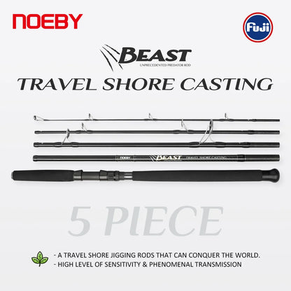 NOEBY Beast Travel Shore Casting Rod 2.9m XH Fuji Set 5-Piece Lure Weight Max 150g Boarding Spinning Rods Big Game Portable Rod