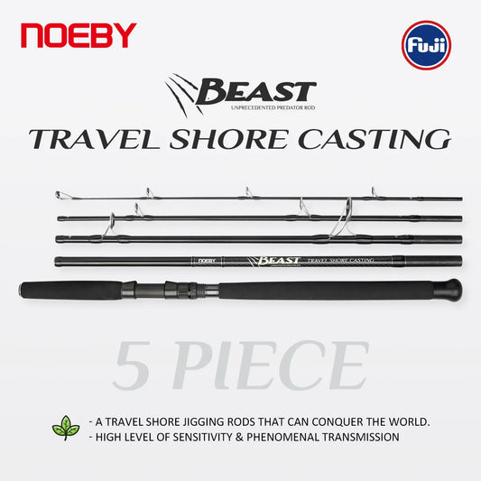 NOEBY Beast Travel Shore Casting Rod 2.9m XH Fuji Set 5-Piece Lure Weight Max 150g Boarding Spinning Rods Big Game Portable Rod