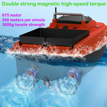 New 12V RC GPS Bait Boat 3 Meters/second 100 Fishing Spots 500m Load 3KG Automatic Cruise Return Electromagnetic Control Valve