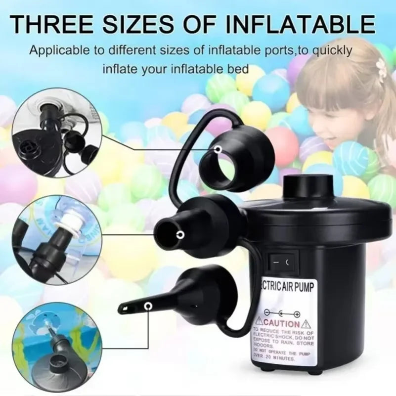 Portable Electric Air Pump High Pressure Fast Inflator Deflator for Air Mattress Inflatable Boat Pool Floats Outdoor Blower