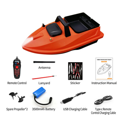 MBLN Mini GPS Bait Boat – 24 Waypoints, Beidou/GPS Navigation, Auto Return, Cruise Control, Quiet Dual Motor, Water Temp Sensor