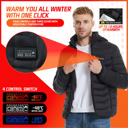 21 Areas Heated Jacket Men Casual Ski Cold-proof Thermal Padded Motorcycle Jacket Women's USB Electric Smart Self-heating Clothe