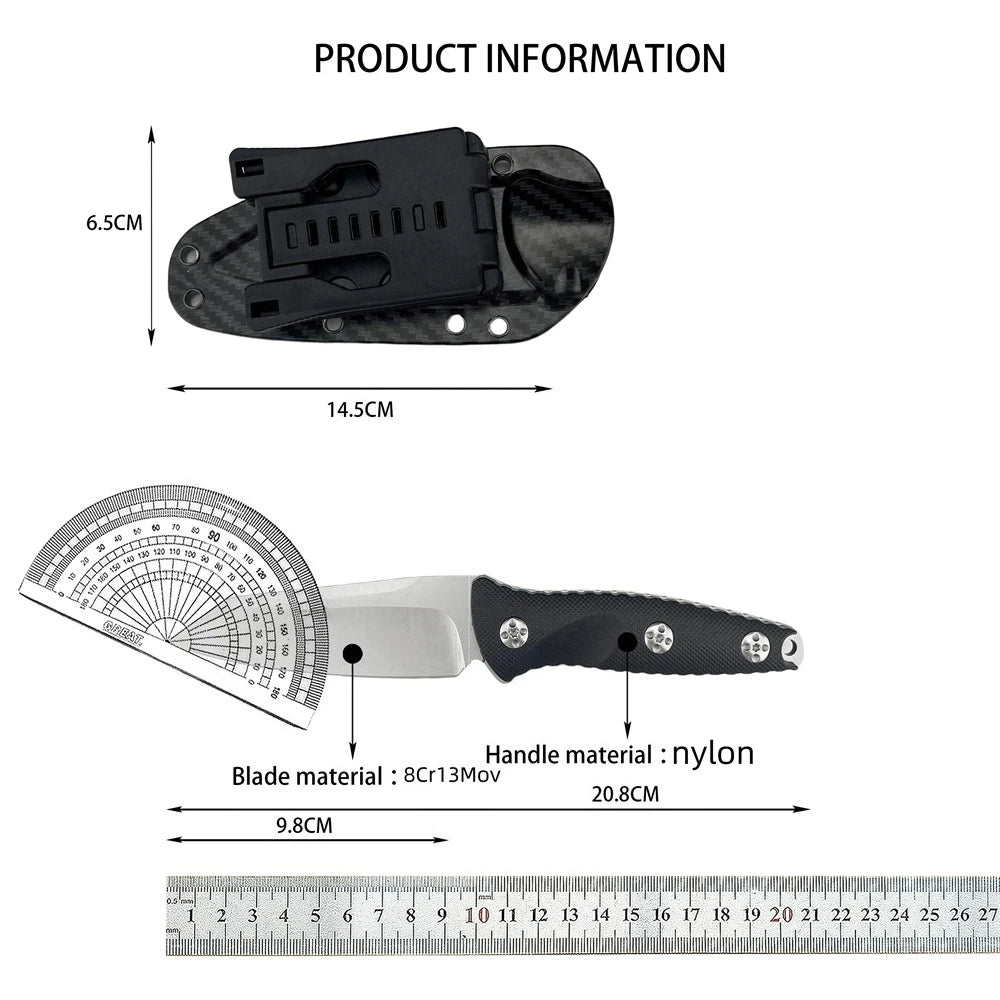 93M Fixed Blade Knife Adventure Jungle Camping Hunting EDC Camping Hiking Knife Cutting Knife Mountaineering Fishing Knife Tool