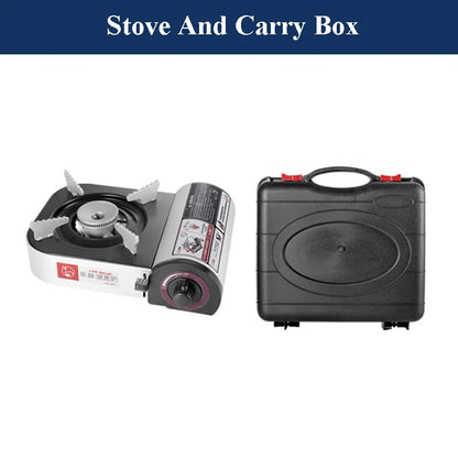 Outdoor Mini Cooker Camping Hiking Picnic Portable Fishing Hunting Warmer Card Cassette Gas Stove Barbecue BBQ Cooking Kitchen