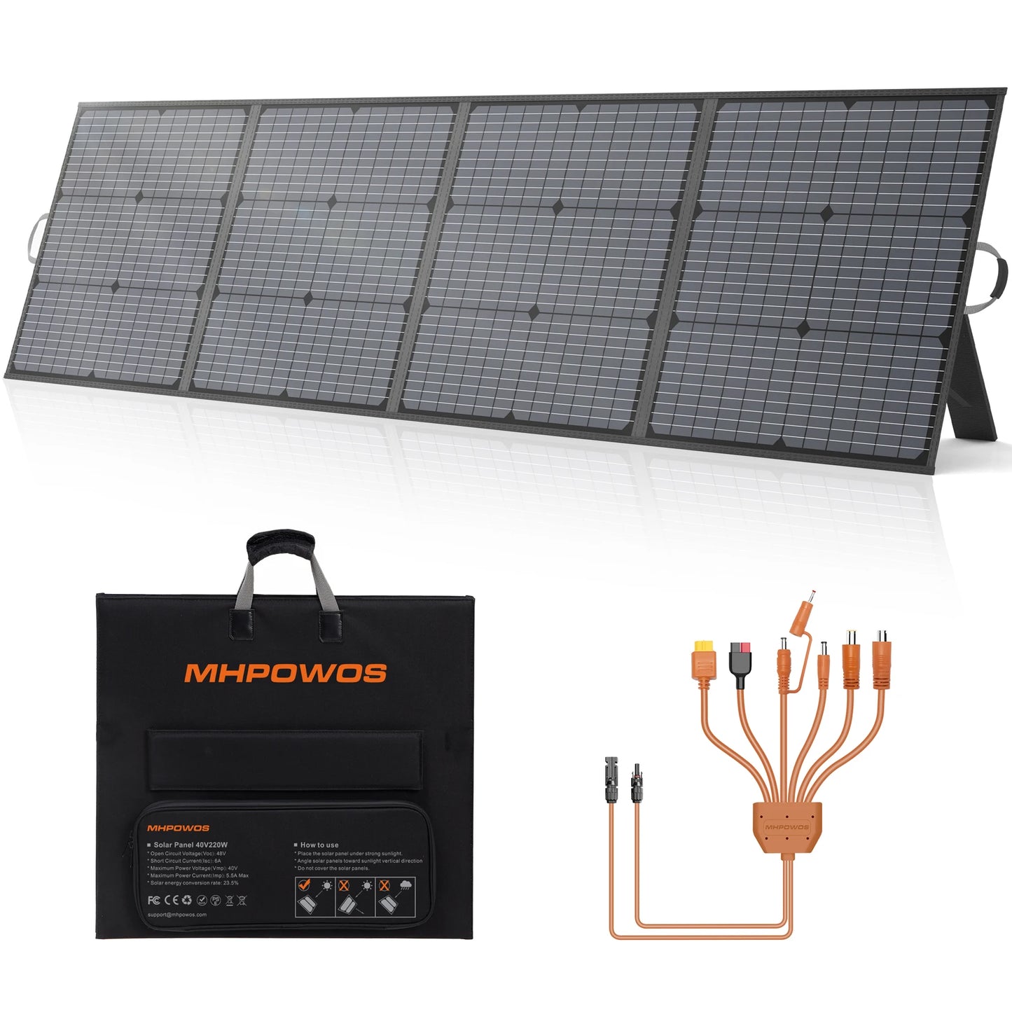 MHPOWOS 400W 220W 110W Solar Charger Portable Waterproof Foldable Solar Panel for Camping RV Garden Roof Off Grid System