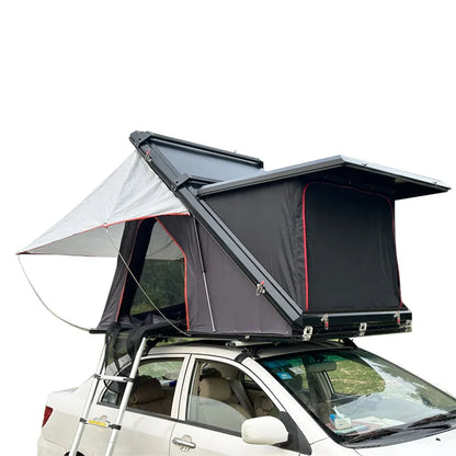 Car Camping Trailer with Built-in Tent, Self-driving, Outdoor Sunshade, Roof Sunshade, Camping Caravan Rainproof and Windproof