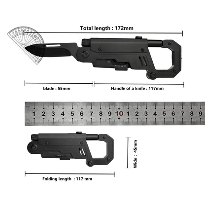 Outdoor multi-functional folding knife,EDC multi-tool climbing buckle, outdoor survival camping knife, tactical pocket Carabiner