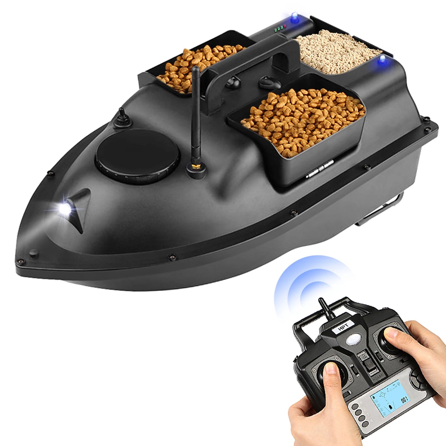 V18 GPS Fishing Bait Boat with 3 Bait Containers Wireless Bait Boat with Automatic Return Function 400 - 500M Remote Range