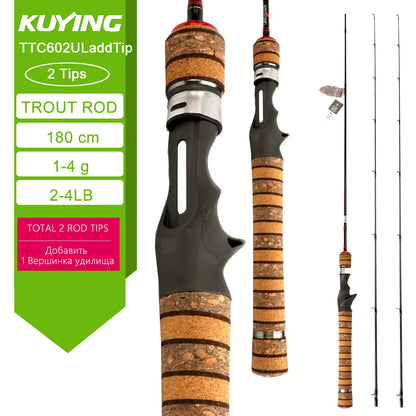 KUYING TETON Stream Trout 1-3lb 2-4lb 3-8lb Fishing Rod Lure Cane Spinning Baitcasting FUJI Carbon UL L SUL Ultralight