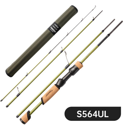 SOLOKING Micro BFS Fishing Rod for Trout Bass 4 Section Fuji Ring Toray Carbon Fiber UL Spinnng Casting Rod