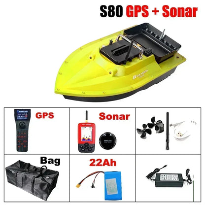 12V GPS Rc Bait Boat 500M Intelligent Cruise Control One Click Return High Speed Night Fishing Pulling Net Towing Hook Carp Boat