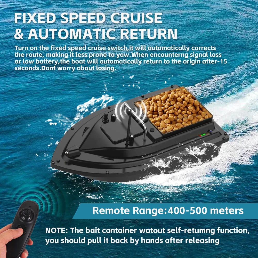 LOKEEVAN D16 Bait Boat  Remote Control 300m Range 12000mAh 1.5KG Load Large Bait Container 2.4GHz Remote For Outdoor Fishing