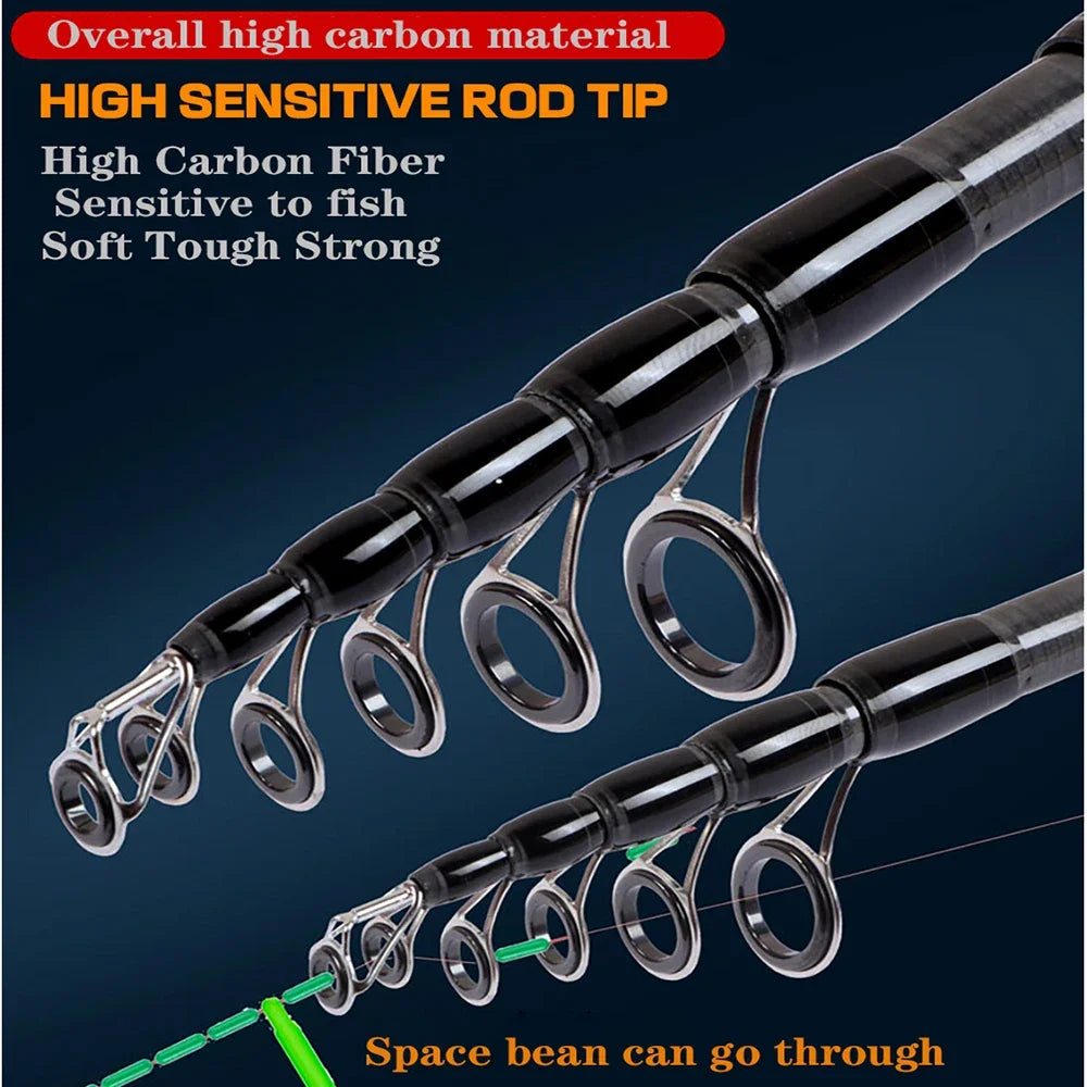 GHOTDA  New Carbon Telescopic Lure Rod 1.8M -3M Spinning Rod/Casting Rod professional fishing rod Jigging Fishing Tackle