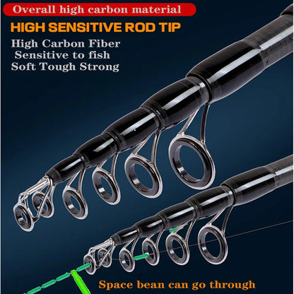 GHOTDA  New Carbon Telescopic Lure Rod 1.8M -3M Spinning Rod/Casting Rod professional fishing rod Jigging Fishing Tackle