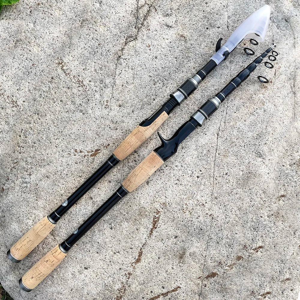 1.8M 2.1M 2.4M 2.7M 3.0M Carbon Rod Telescopic Lure Fishing Rod Casting Spinning Rod Travel Rod Ultralight Fishing Rod